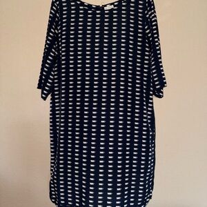 Gap Women's Navy Blue Teacup Vicki 3/4 Sleeve Shift Mini Dress